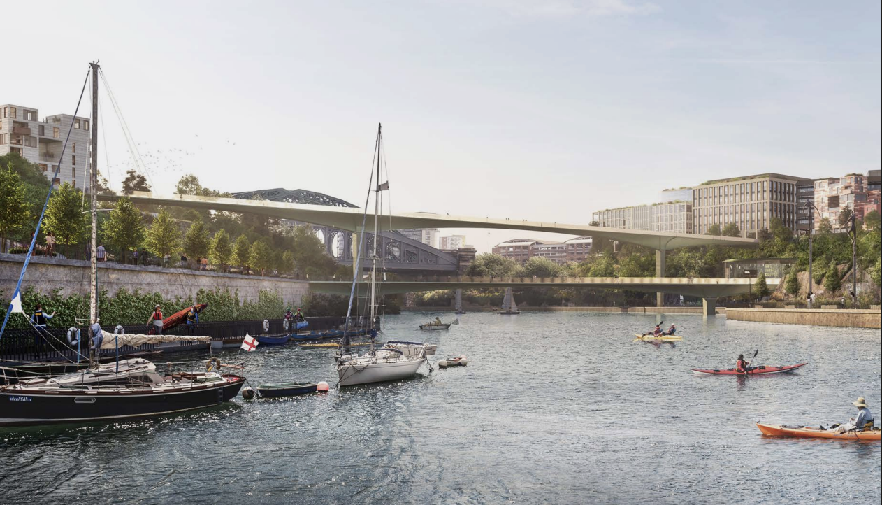 The proposed plans for the new bridge crossings across the River Wear.
