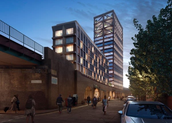 CGI mock up of the tower in Brixton Market