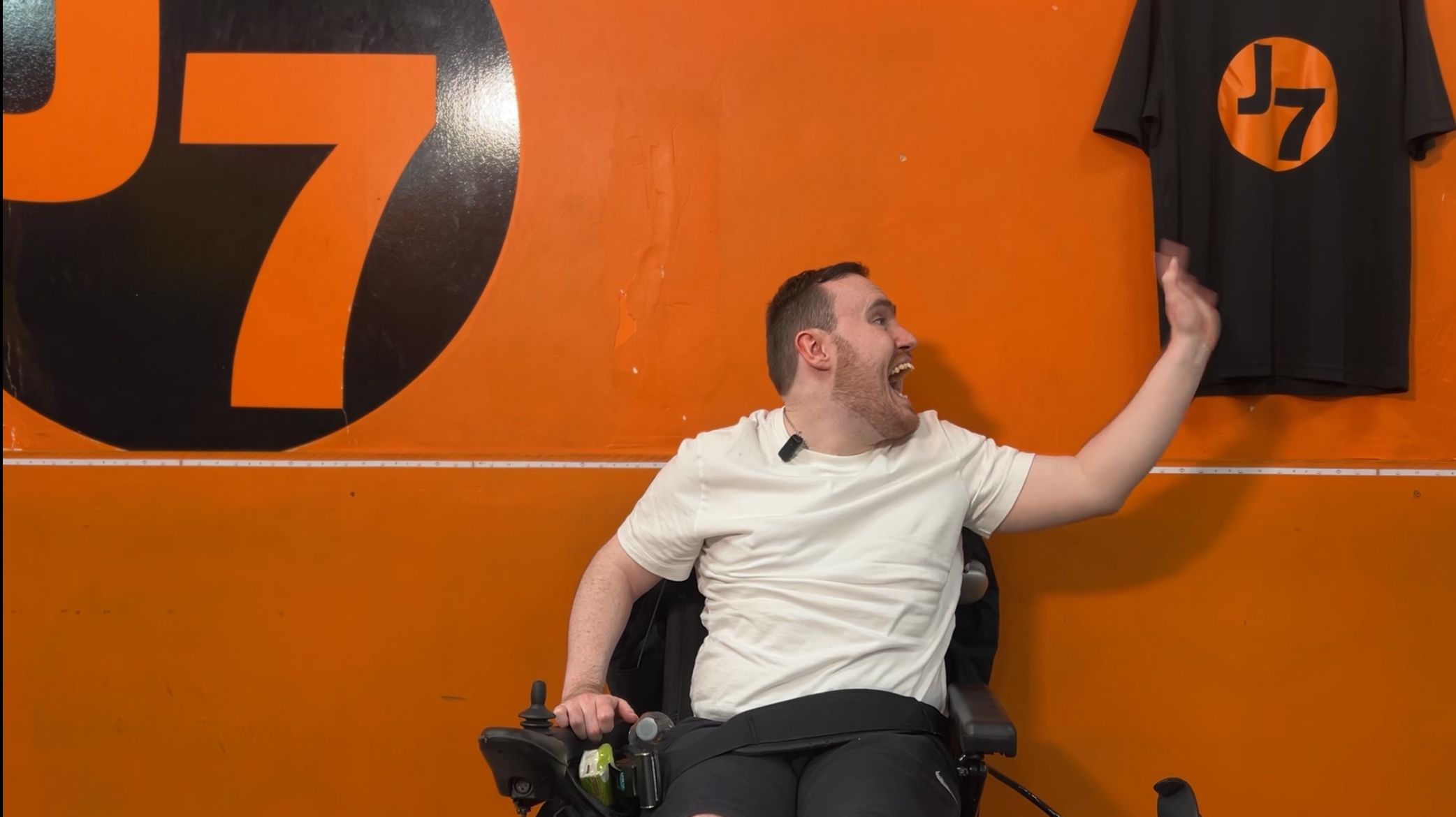 Josh waving