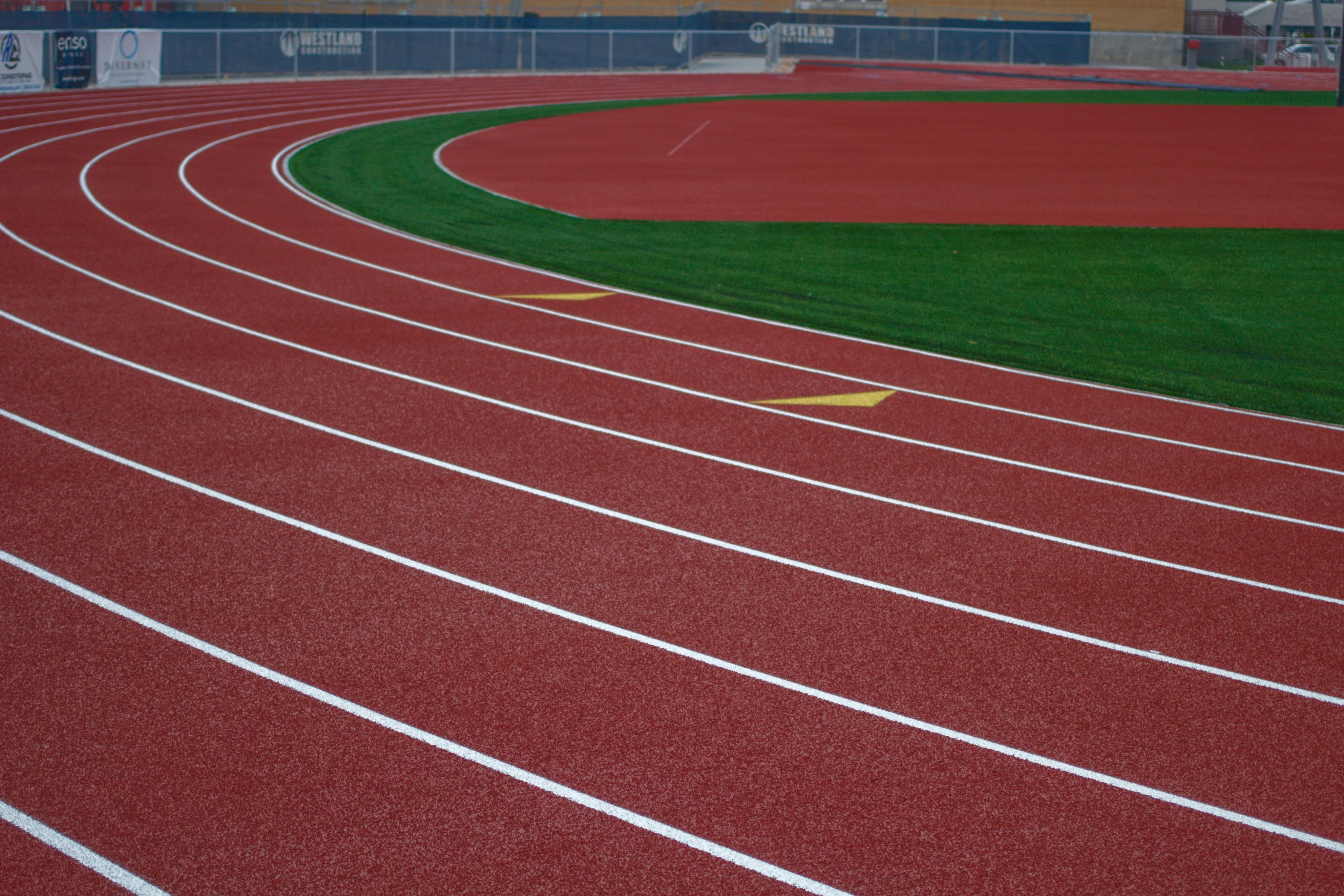 green and brown track field